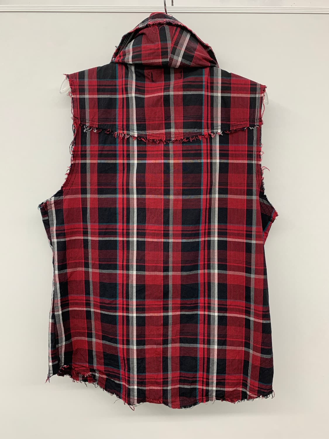 인더에틱 옴므 데미지 디테일 체크 펑크 베스트 상품이미지5