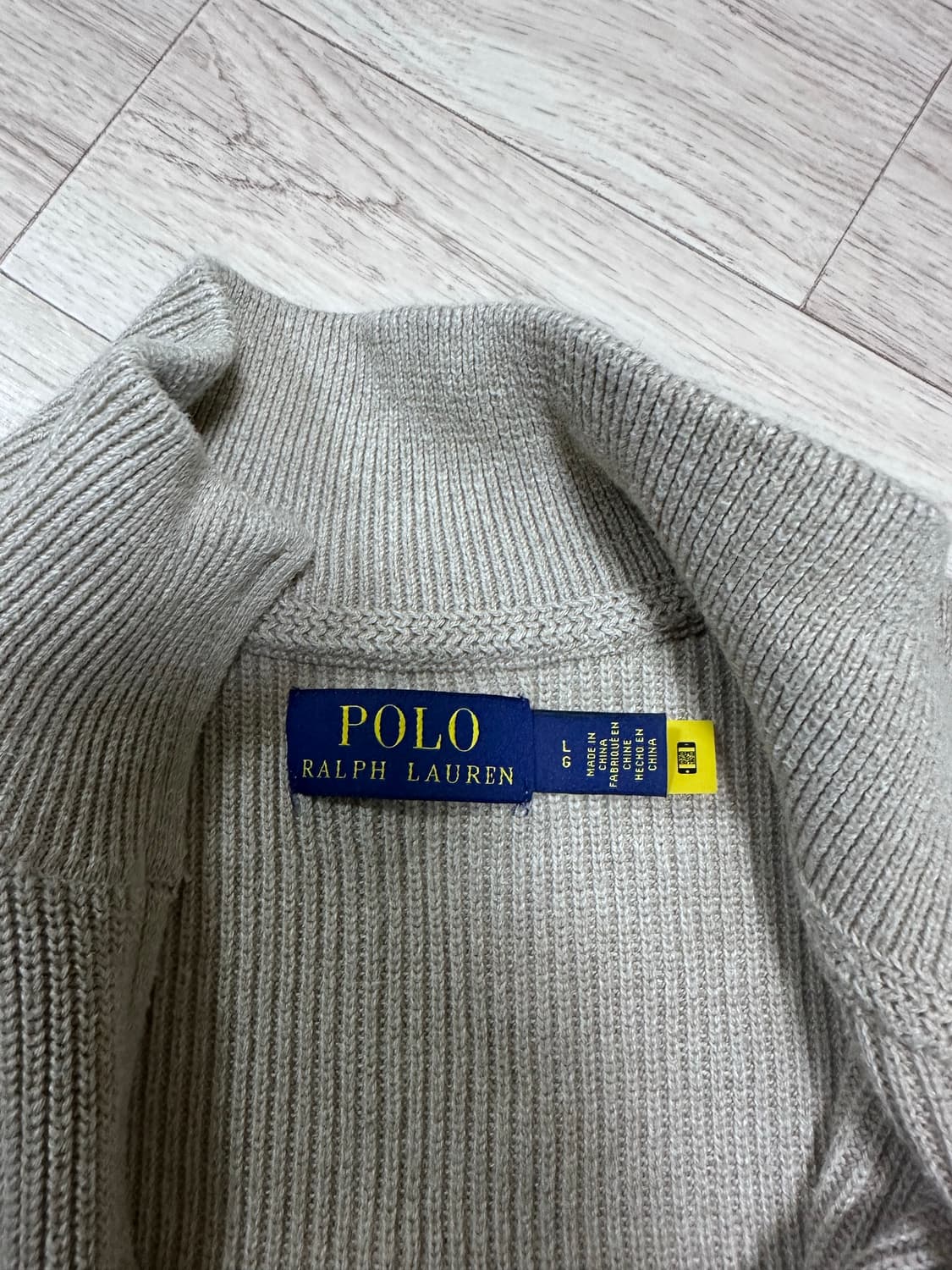(L) 폴로 랄프로렌 니트 풀집업 베이지 상품이미지2