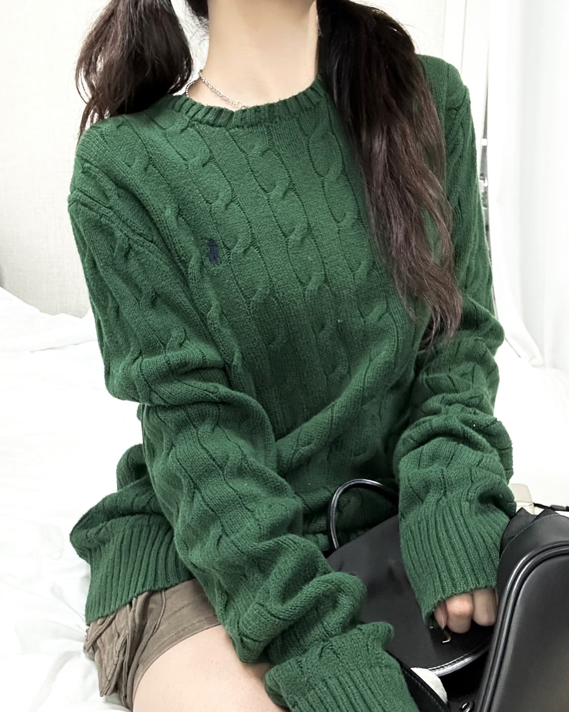 폴로 네이비포니 딥그린 케이블 니트 상품이미지1