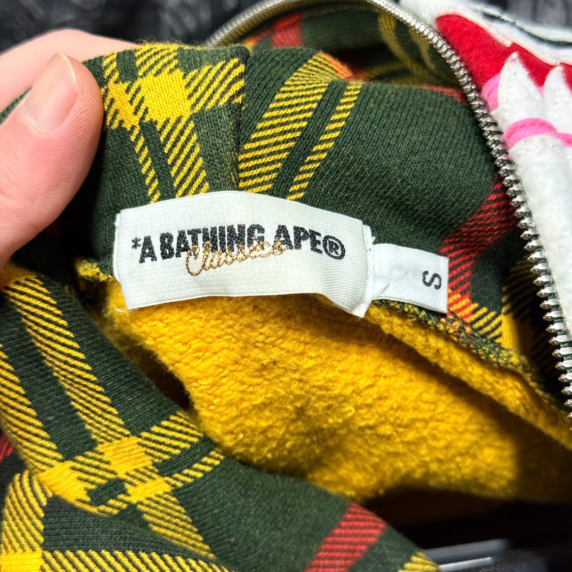 정품 베이프 이세탄 리미티드 에디션 체크 판다 풀 집업 후디 상품이미지7