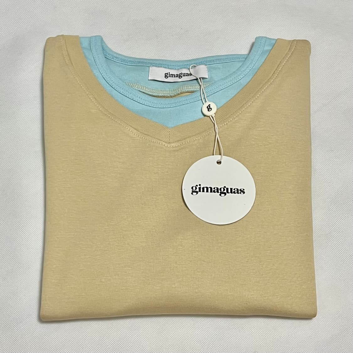 [S]기마구아스 Samm 레이어드 티셔츠/베이지 상품이미지3