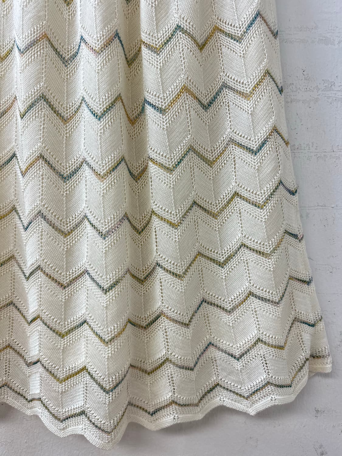 일본빈티지 아이보리 쉐브론 니트 A라인 스커트  상품이미지6