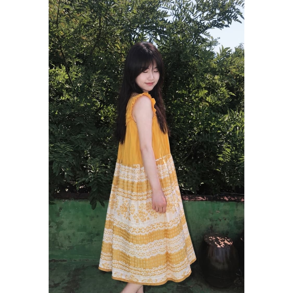 노랑 패치 빈티지 원피스 상품이미지3