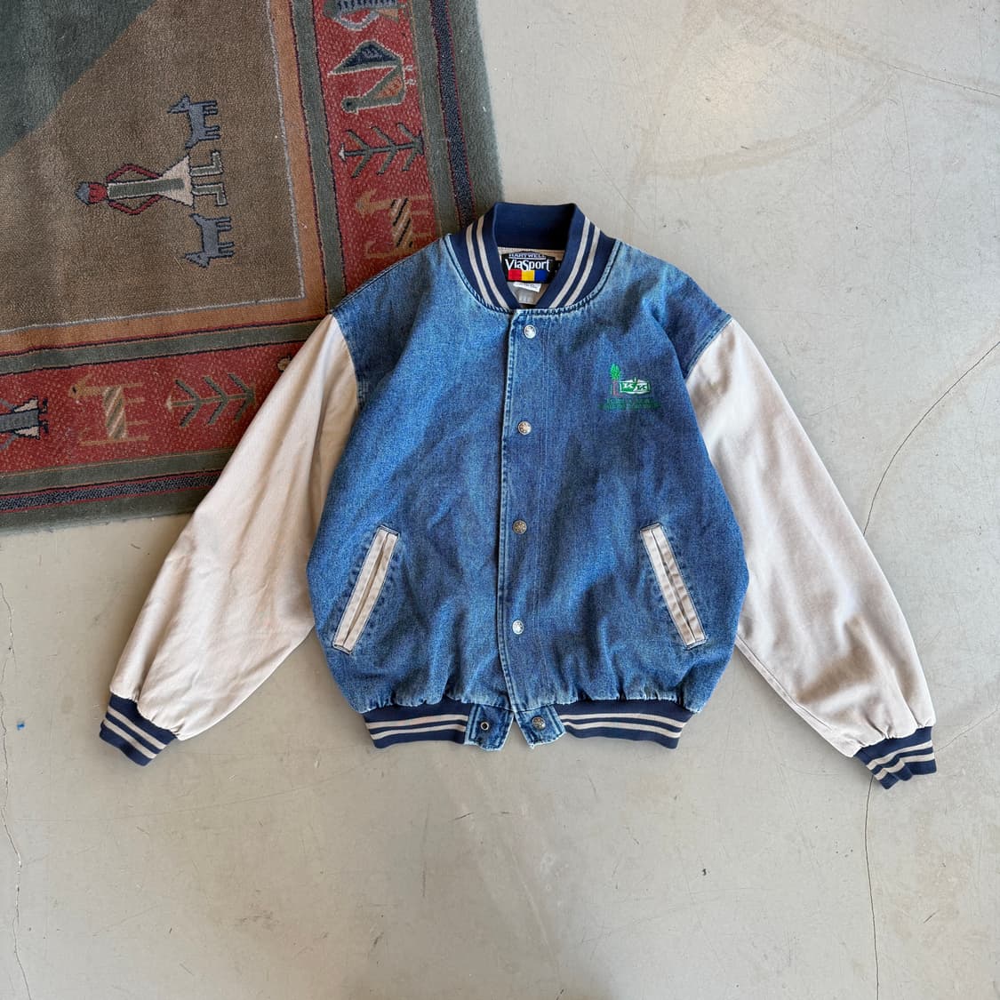90s 하트웰 바이스포츠 데님 바시티 자켓 상품이미지1