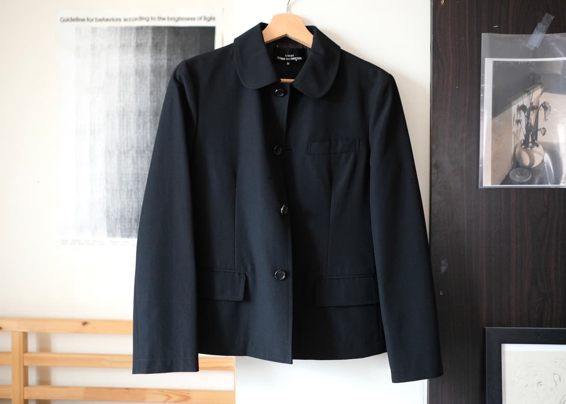 꼼데가르송 트리콧 라운드카라 자켓 블랙 M 상품이미지1