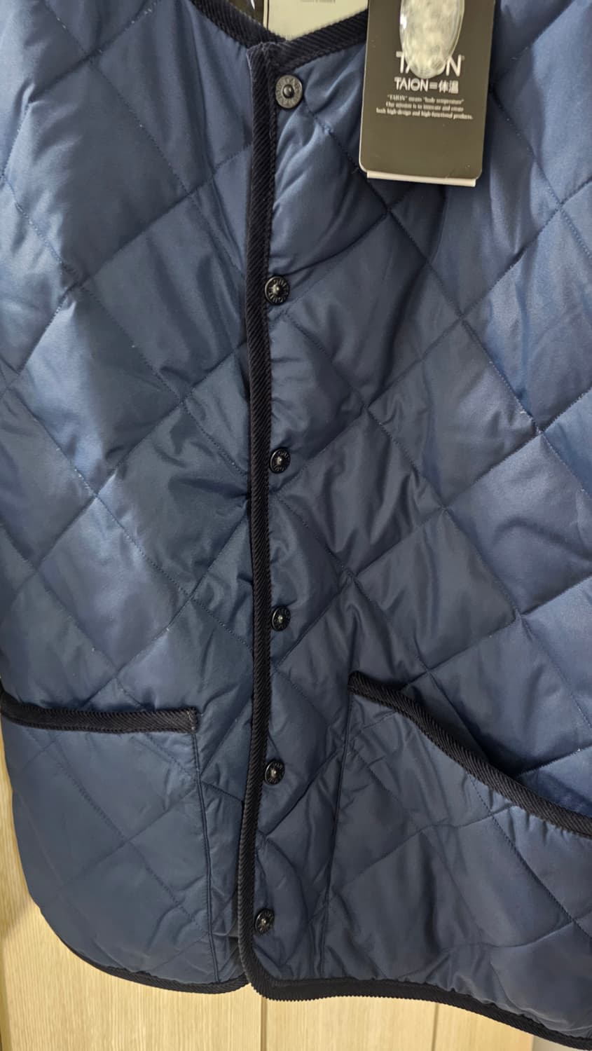 타이온 파이핑 크루넥 경량 패딩 자켓 네이비 L100 상품이미지3