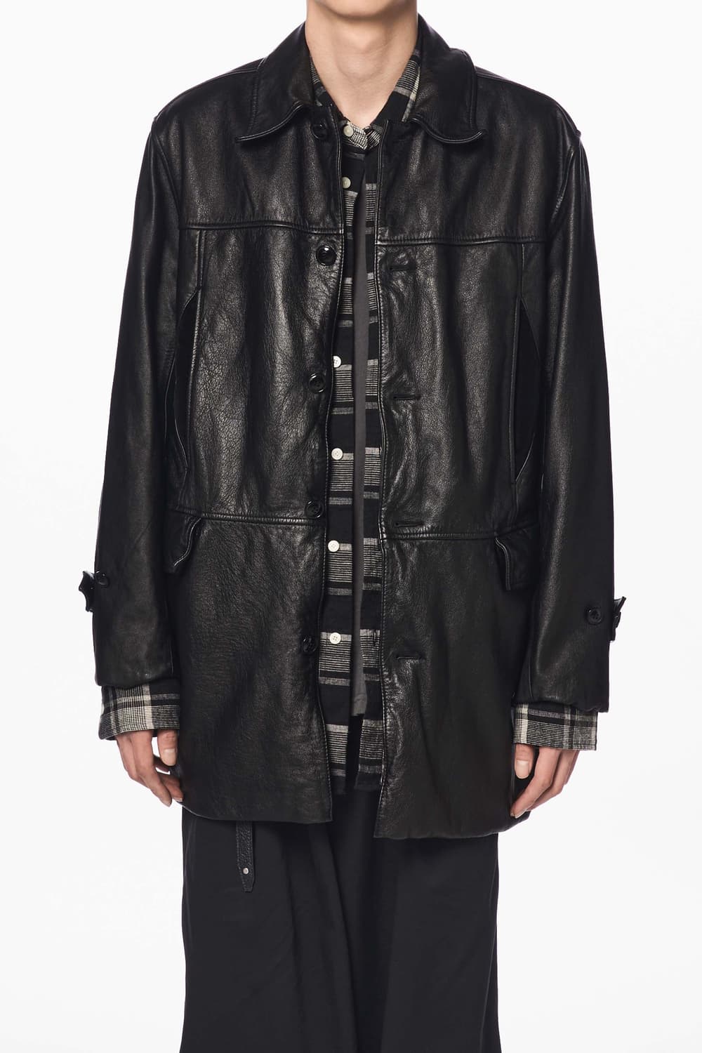 이얼즈어고 워시드 레더 카코트 L사이즈 판매 상품이미지3