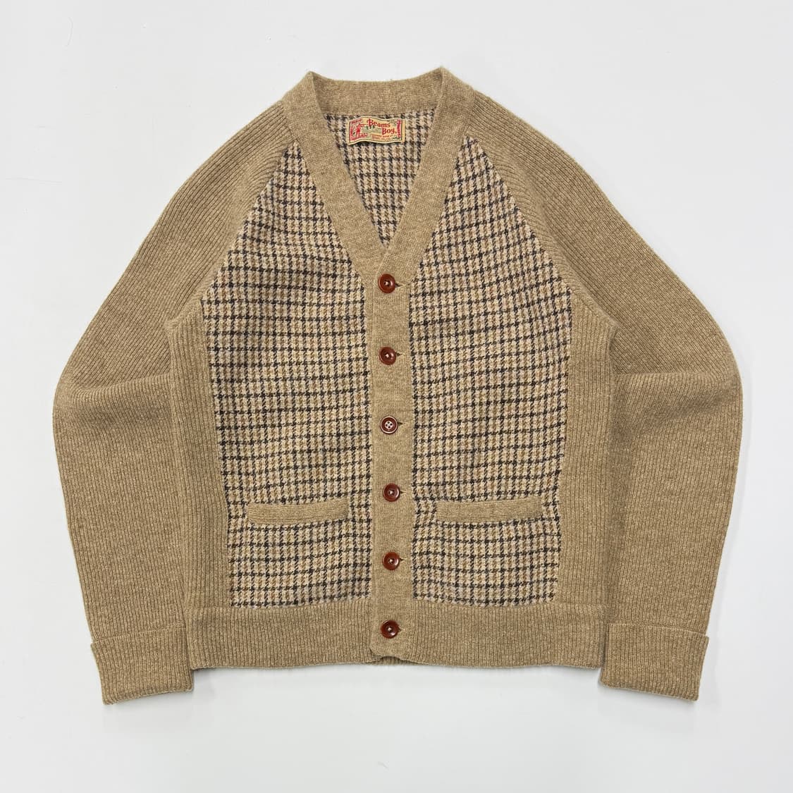  Beams Boy houndtooth check cardigan 상품이미지2