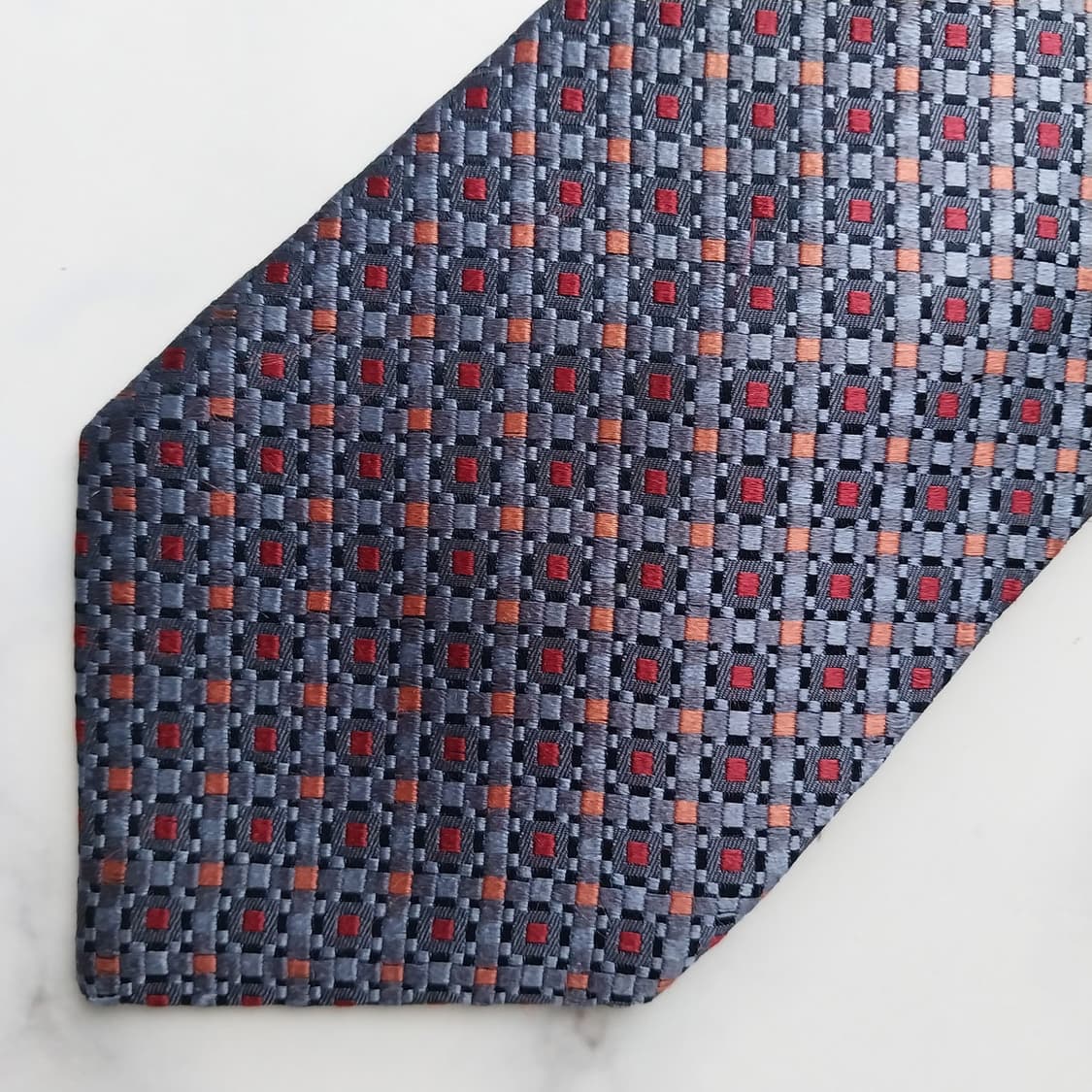 제냐 실크 네이비 자카드 넥타이 9.5cm A+등급 K1186
 상품이미지7