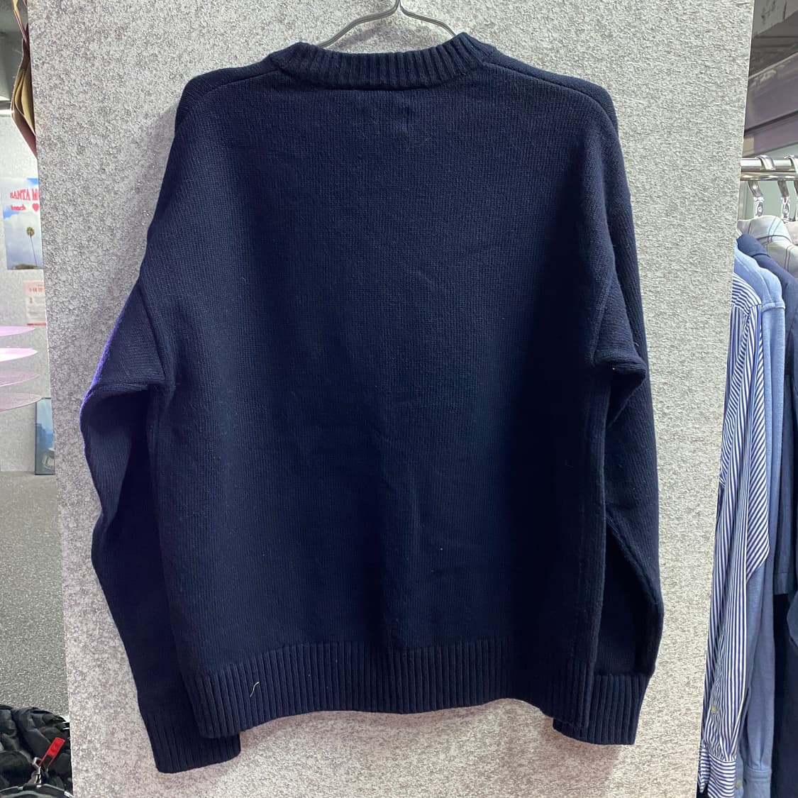 Lee 빅로고 네이비 라운드넥 니트 맨투맨 B4033 상품이미지5