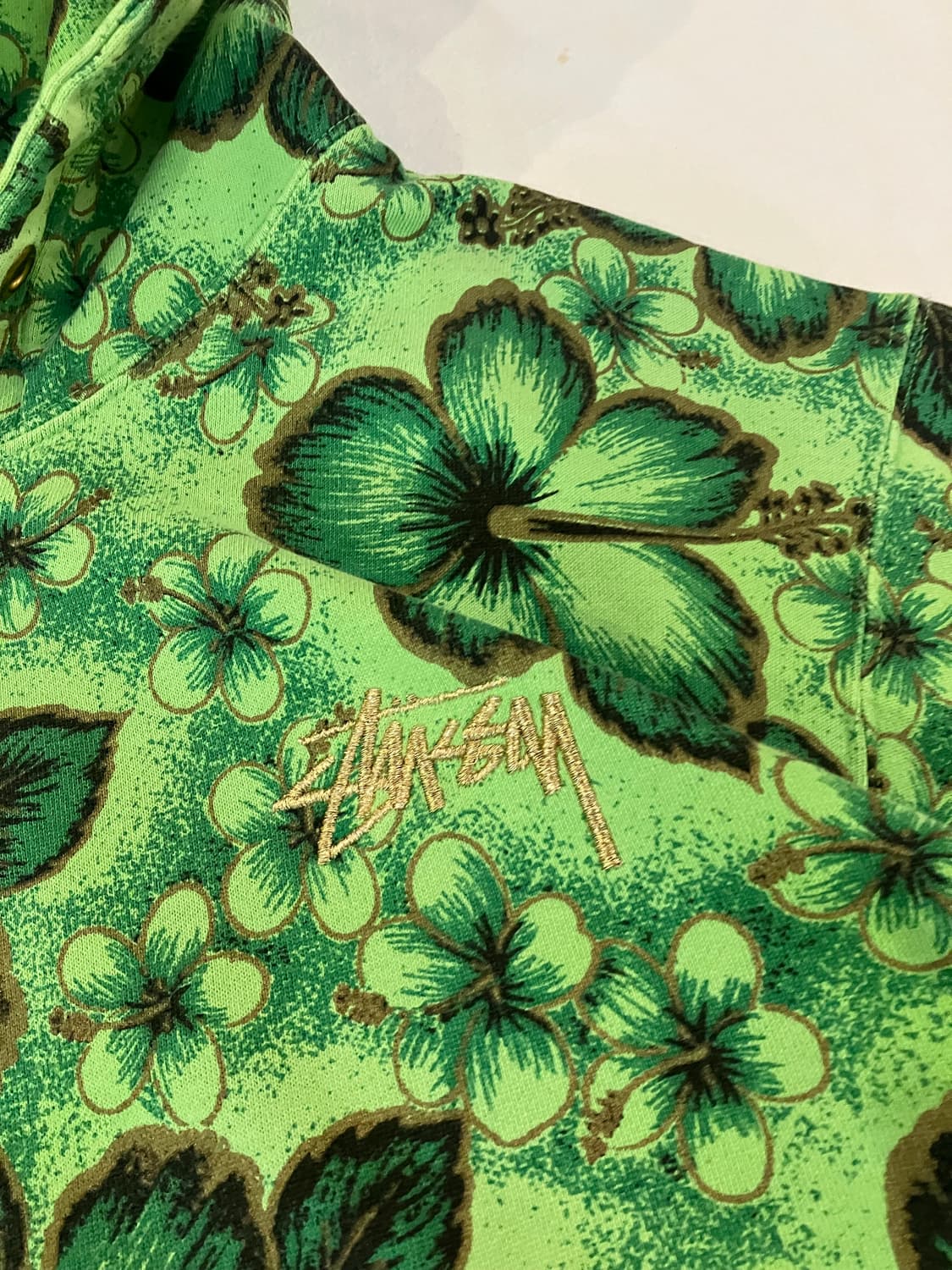 14ss 스투시 아카이브 플라워 후드집업 그린 상품이미지2