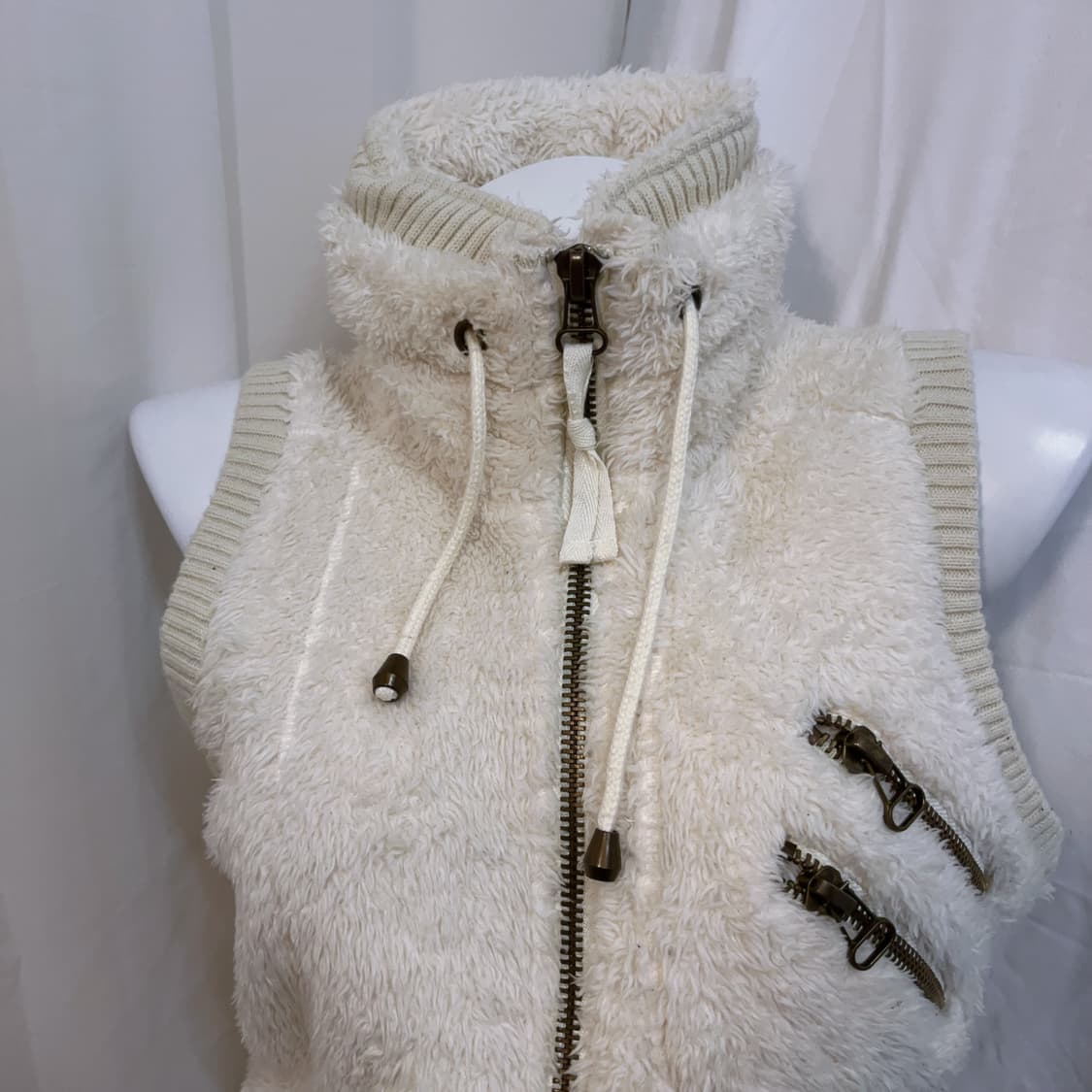 y2k 핀터레스트 하이넥 양털 투웨이 집업 상품이미지3