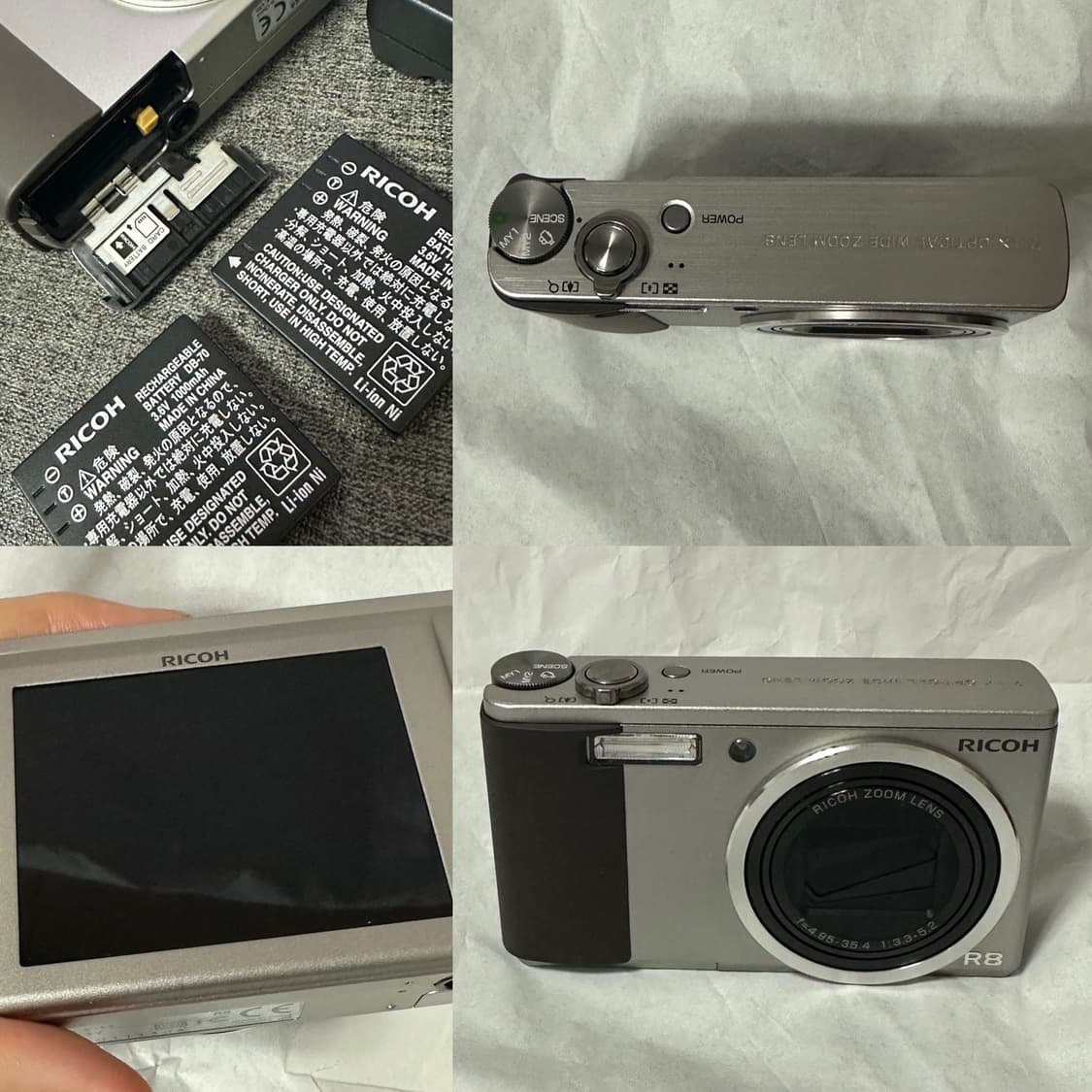 장원영 리코 Ricoh R8 빈티지디카 / 정품배터리 2+ 순정충전기 상품이미지8