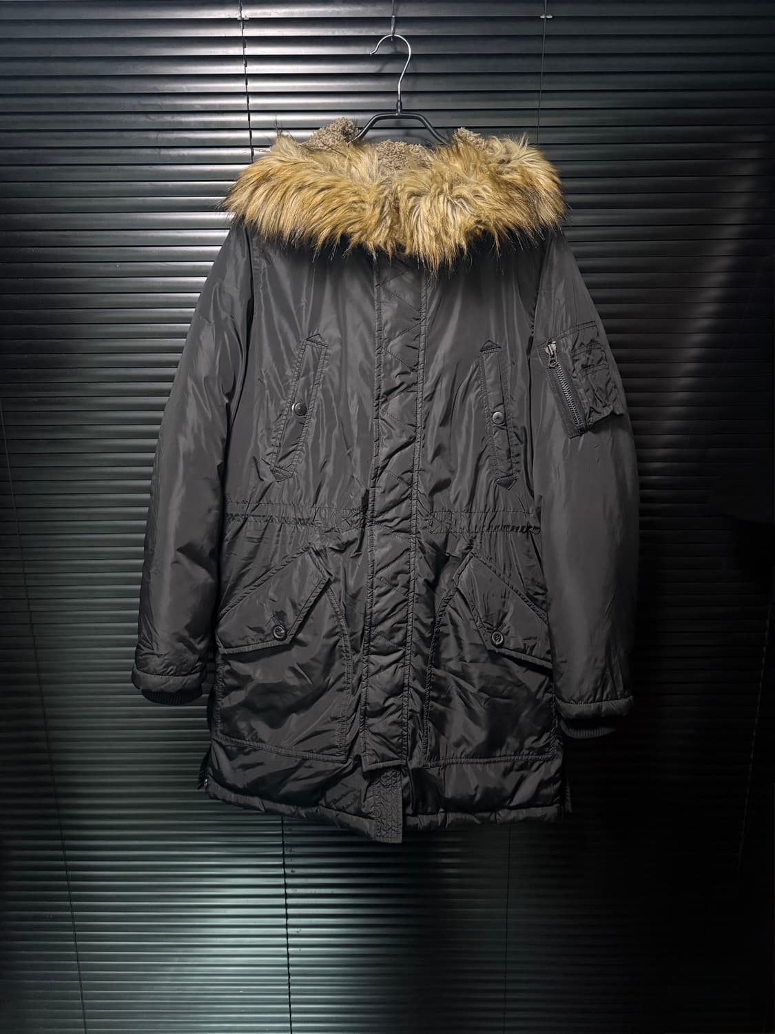 디젤 후드 라쿤 털 롱 패딩 야상 명품 빈티지 지퍼 고스 펑크 락 100 상품이미지3