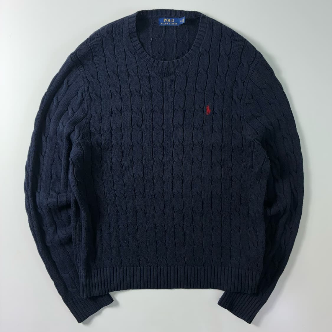 Polo  폴로 랄프로렌 자수 코튼 네이비 꽈배기 니트  상품이미지1