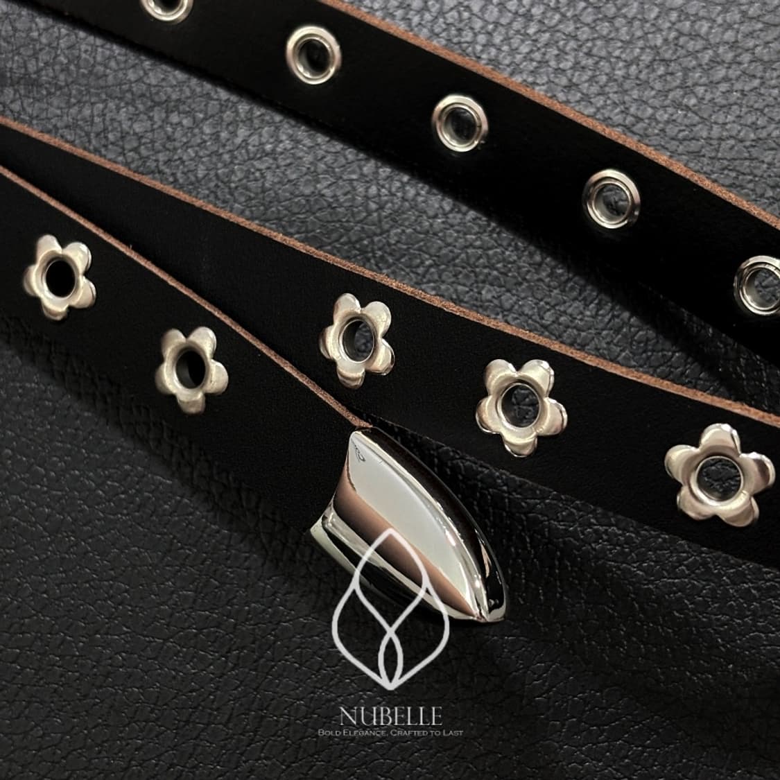 🌗 Flower stud belt / 플라워 스터드 소가죽 웨스턴 벨트 상품이미지4