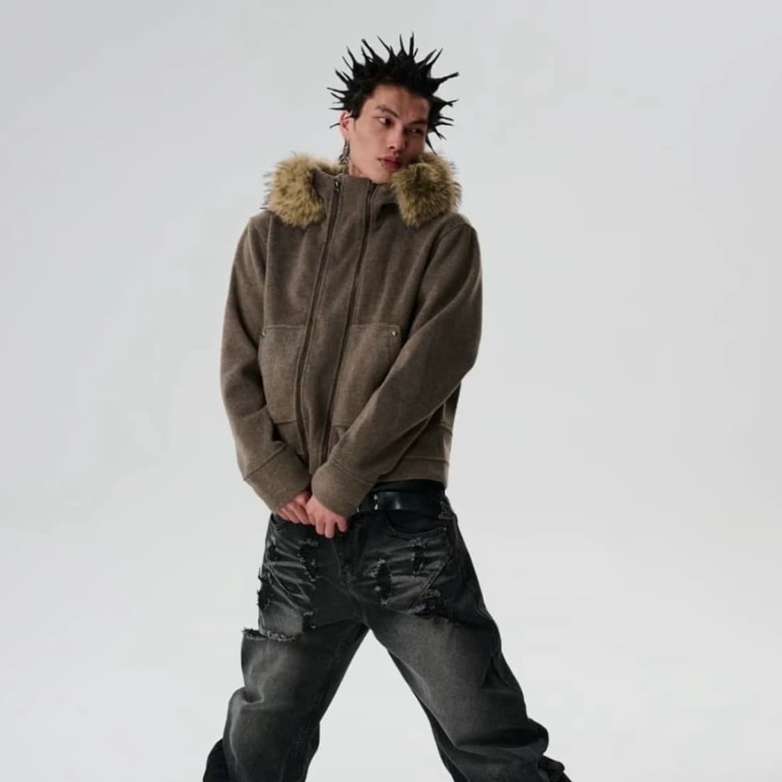 Detachable Fur Fleece Hoodie 퍼 후드집업 상품이미지1