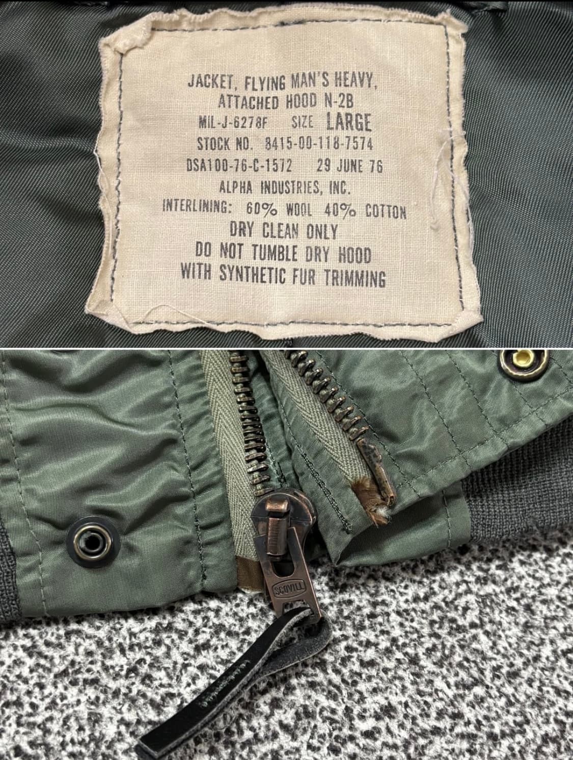 70s N-2B jacket 상품이미지5