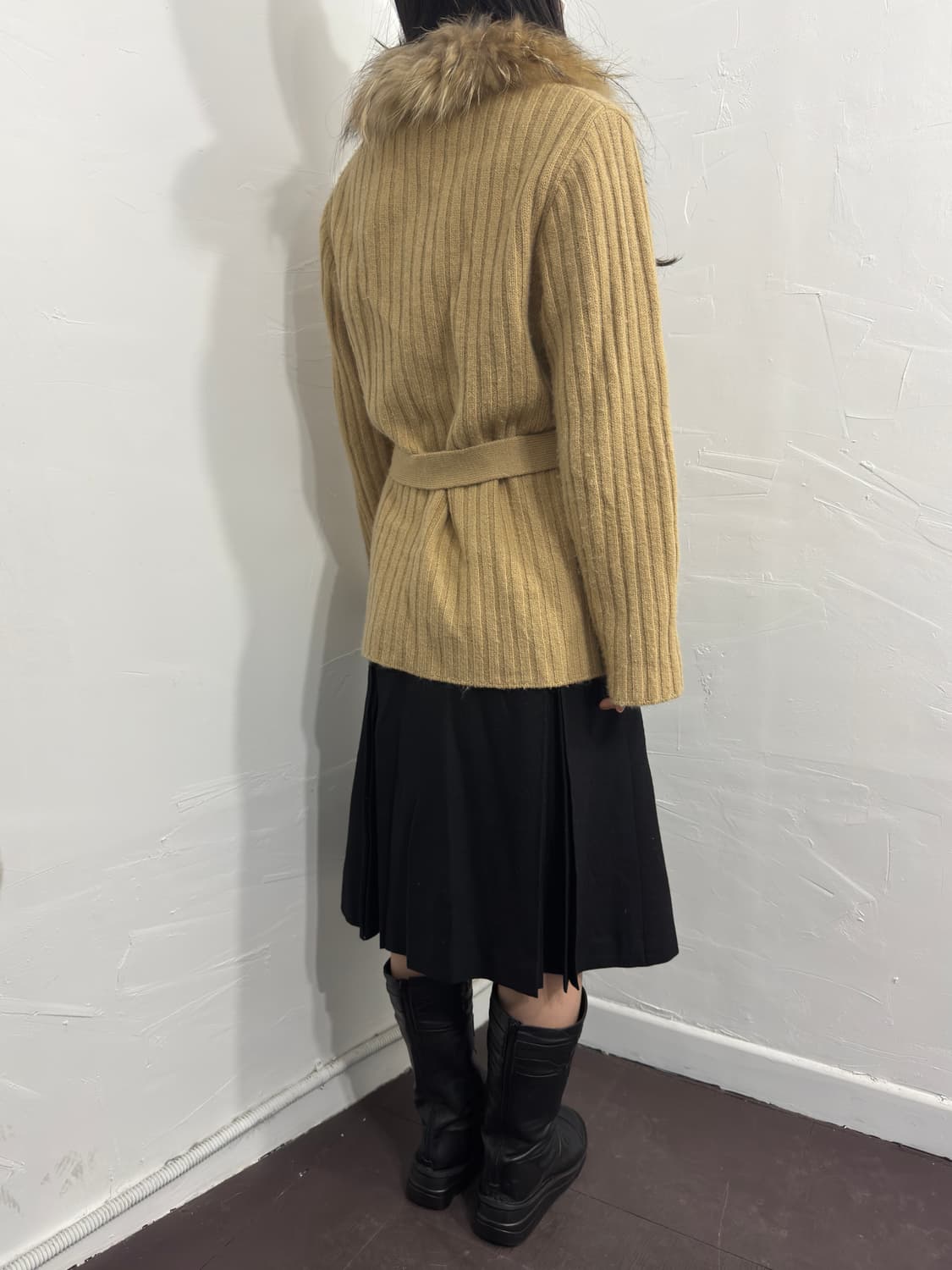 Courreges fur wool cardi coat 상품이미지7