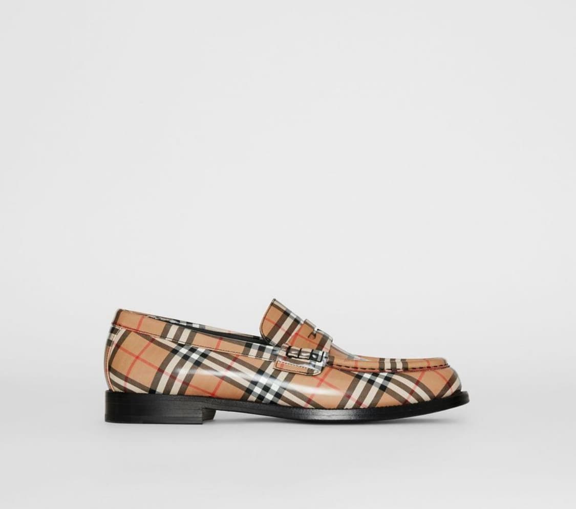 고샤 루브친스키 x 버버리 남성 아카이브 체크 플랫 로퍼 상품이미지1