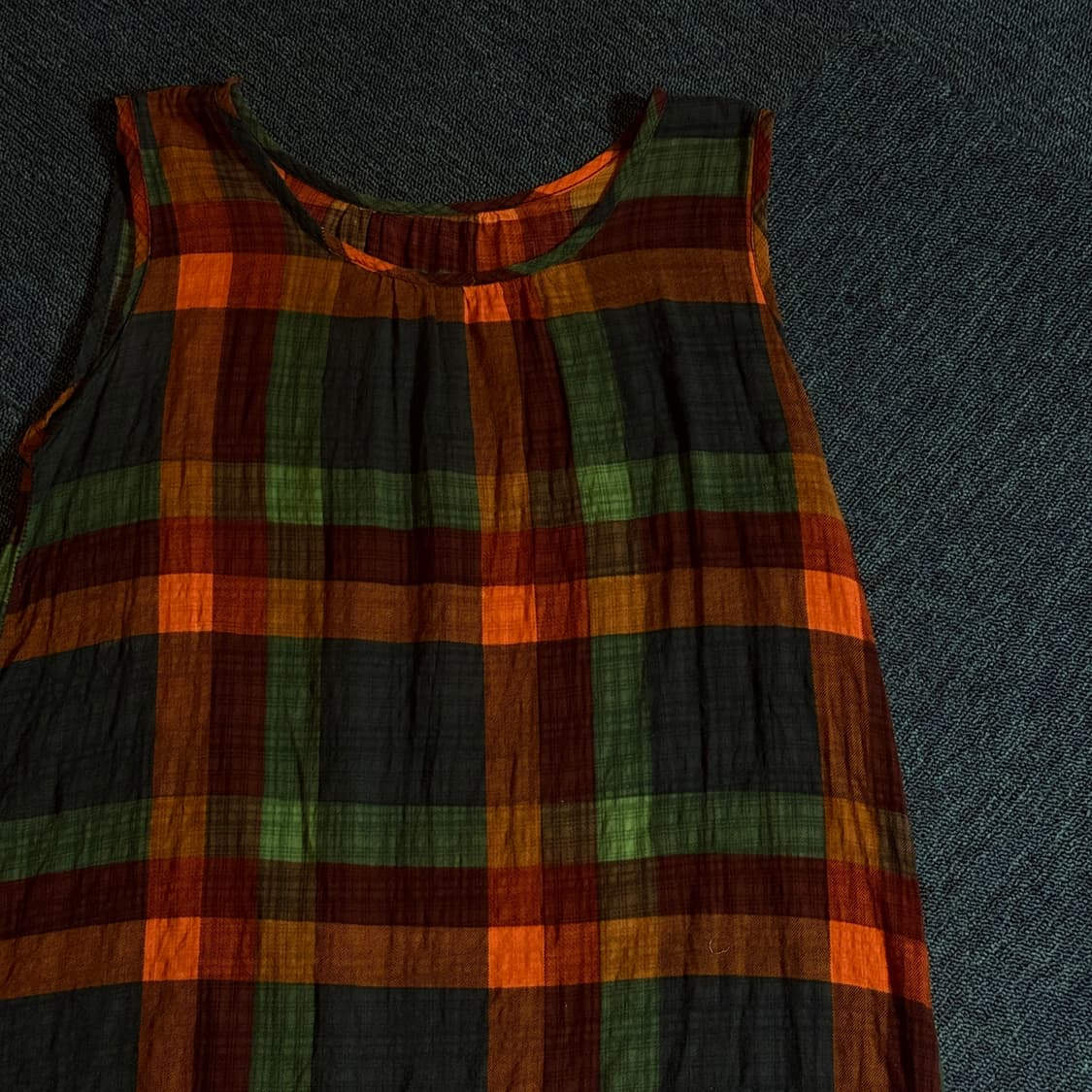 모리걸 체크 패턴 민소매 원피스 상품이미지2