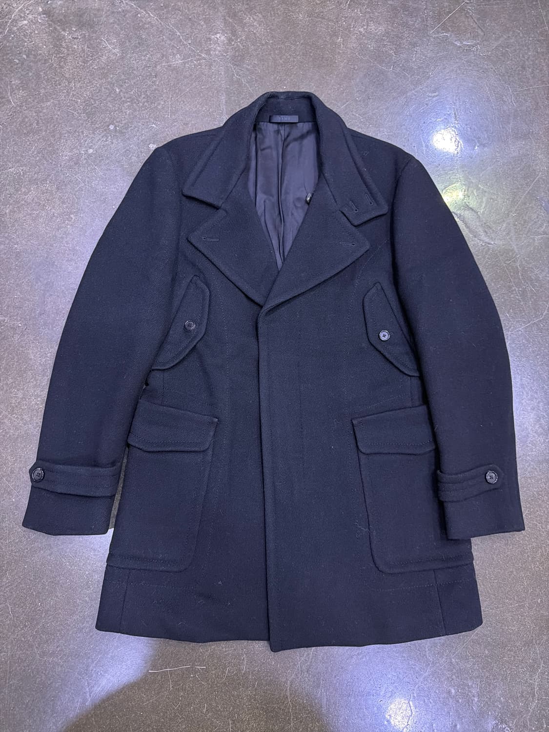 타임옴므 울 캐시미어 블렌드 피코트 블랙 95 상품이미지1