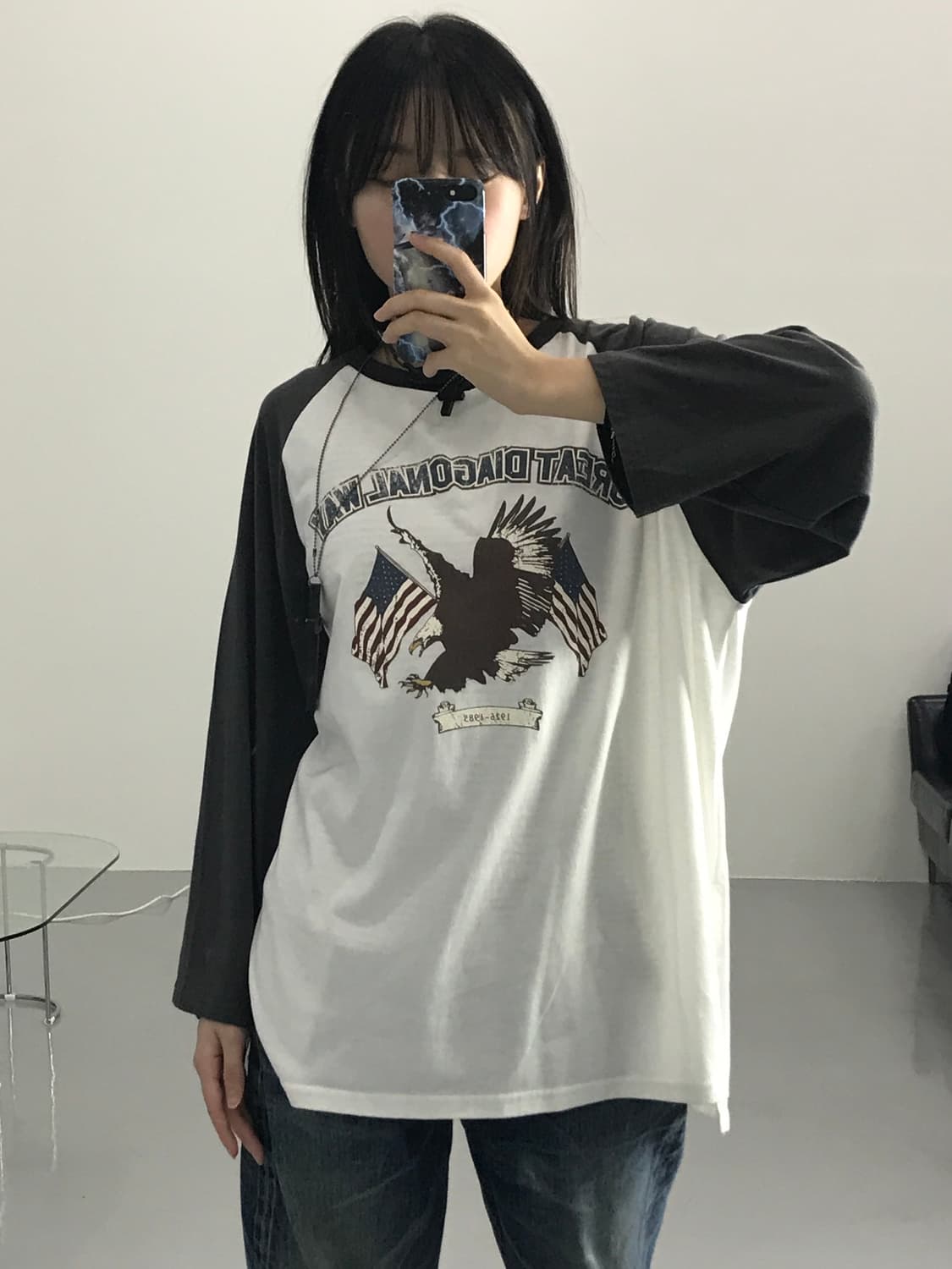 헬름 독수리 프린팅 티 상품이미지3