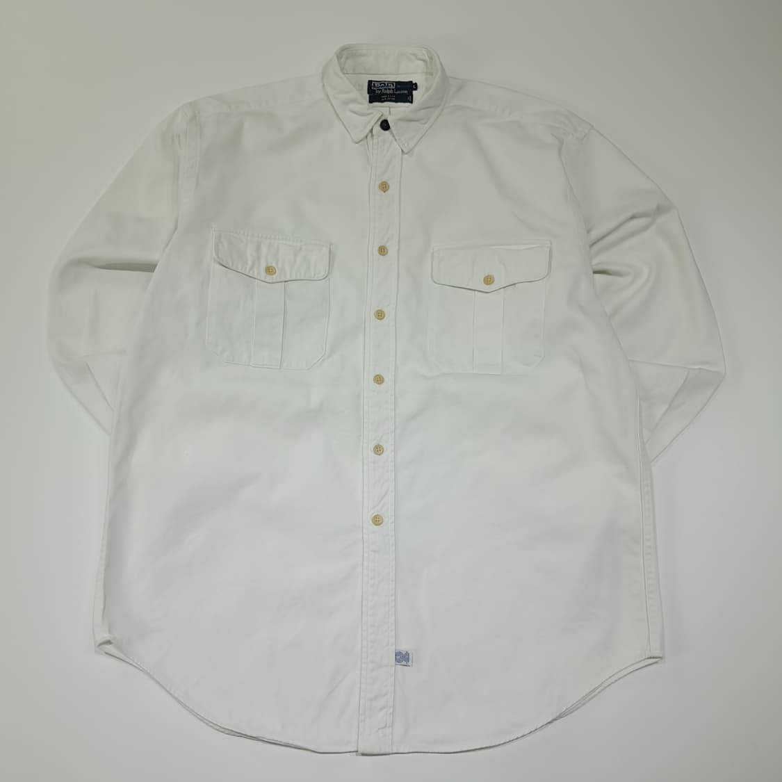 CL582 L 폴로 90s 미국판 코튼 트윌 플랩포켓 화이트 셔츠 남방 상품이미지1