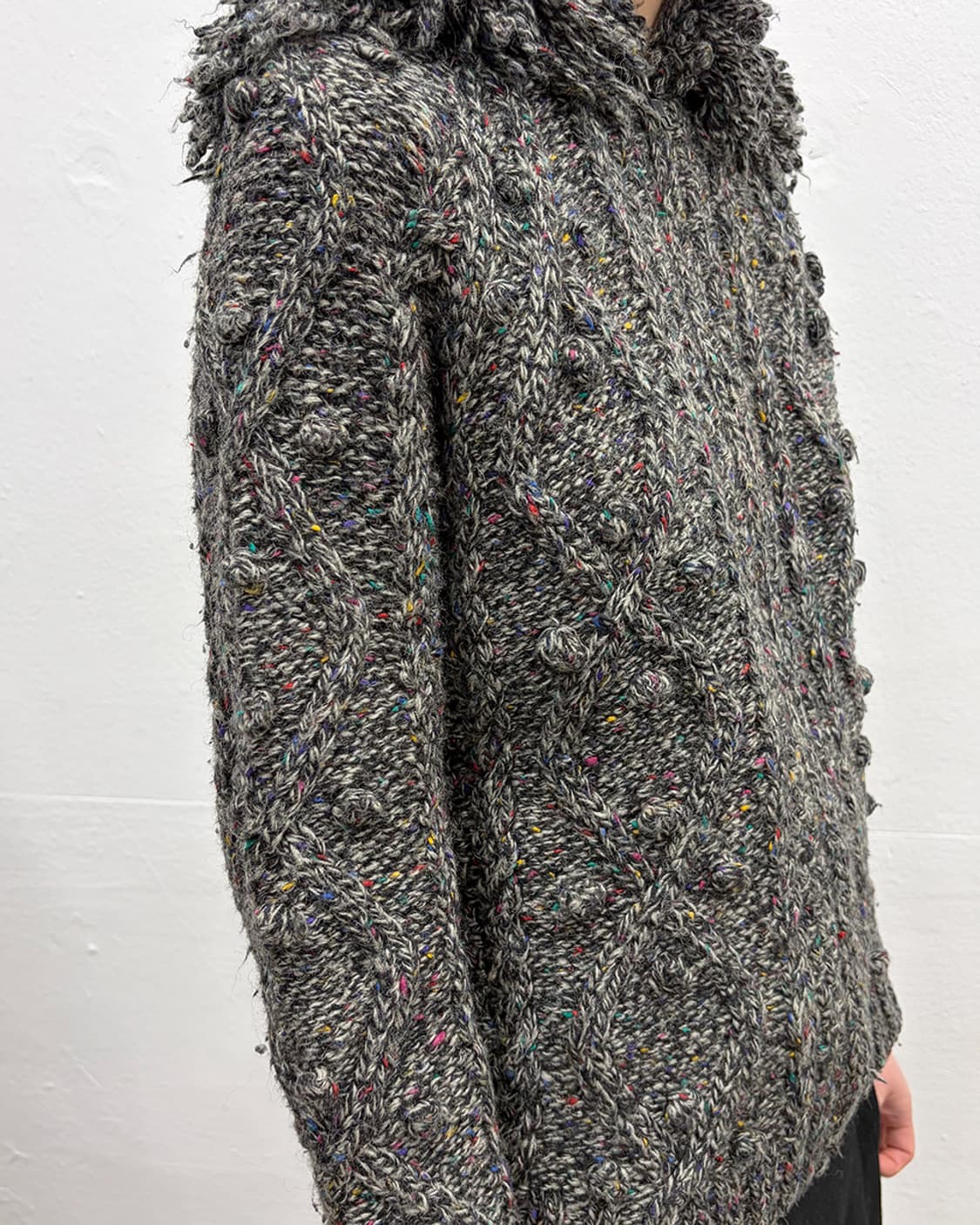 프렌치 디자이너 부클레 케이블 폼폼 자켓 상품이미지4