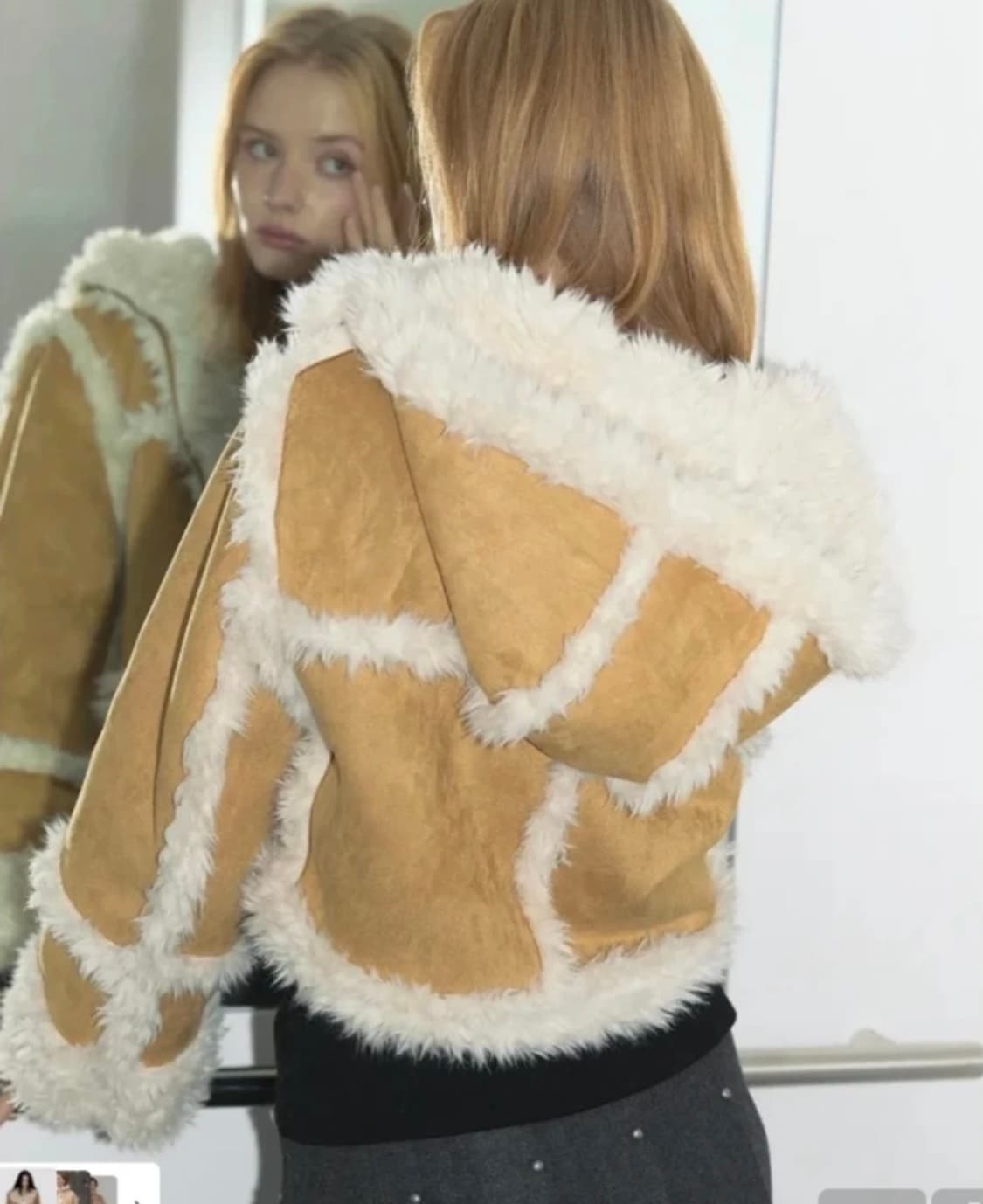 [무료배송]아수라 투웨이 스웨이드 후디 무스탕(머스타드) 상품이미지2