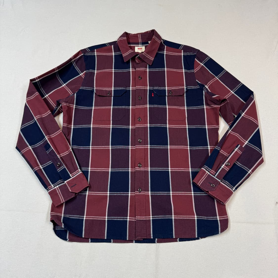 L) 리바이스 투포켓 레드/네이비 체크 셔츠 상품이미지1