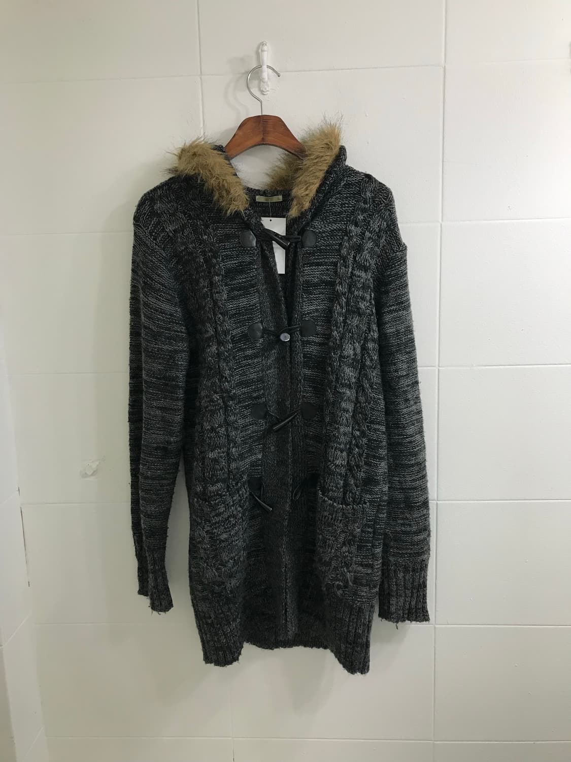 무채색 니혼진 도트 더블버튼 코트 코디세트 상품이미지6