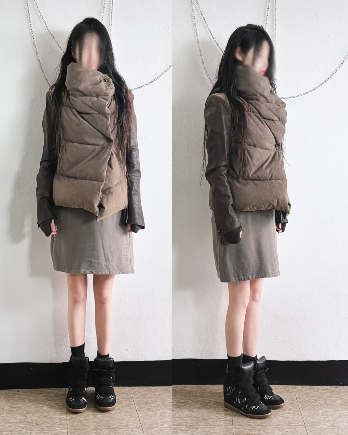 아이작 세럼 아티저널 디어스킨 펜싱 버클 패딩 자켓 상품이미지9