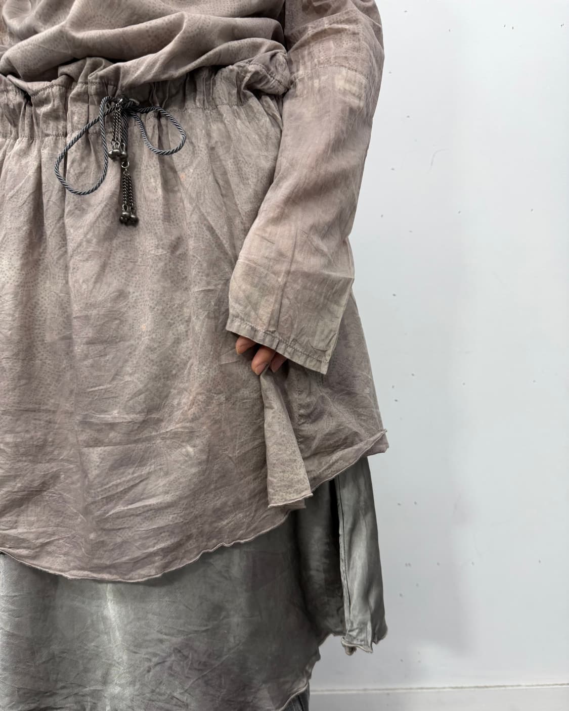 00s) Asymmetric Layered Contrast Dress 상품이미지4