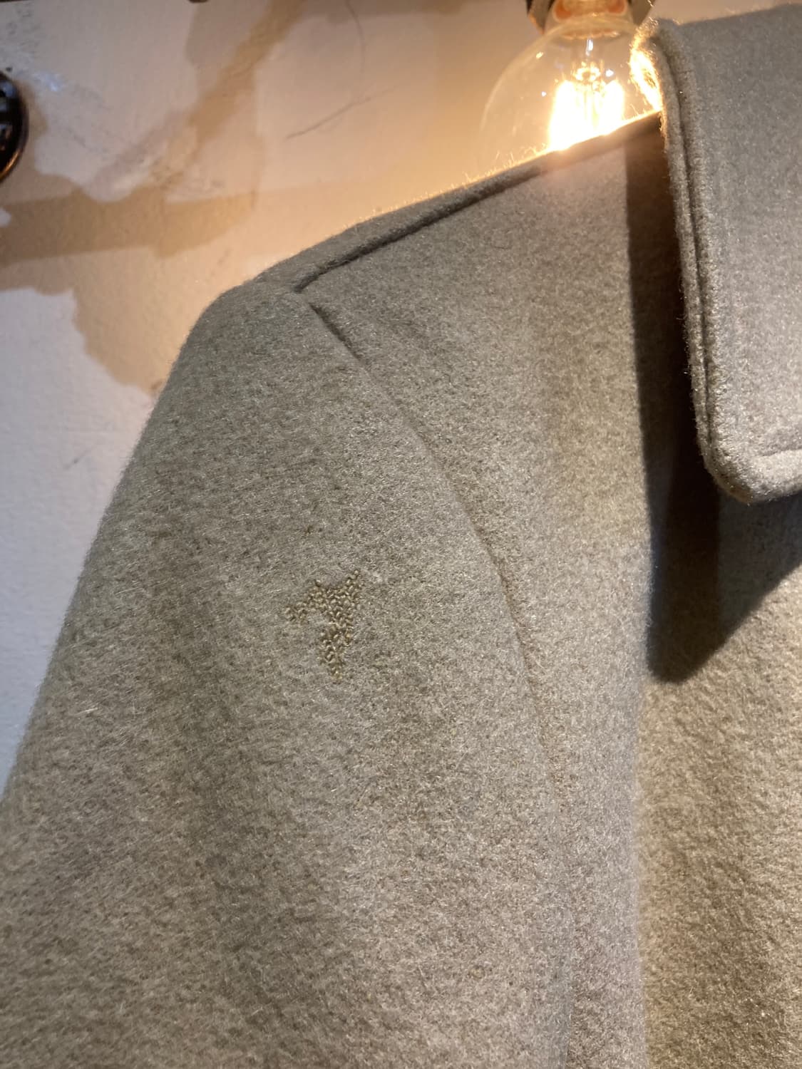 USA SCHOTT NYC 베이지 해군 단추 디테일 더플 미디 누빔 자켓 상품이미지2