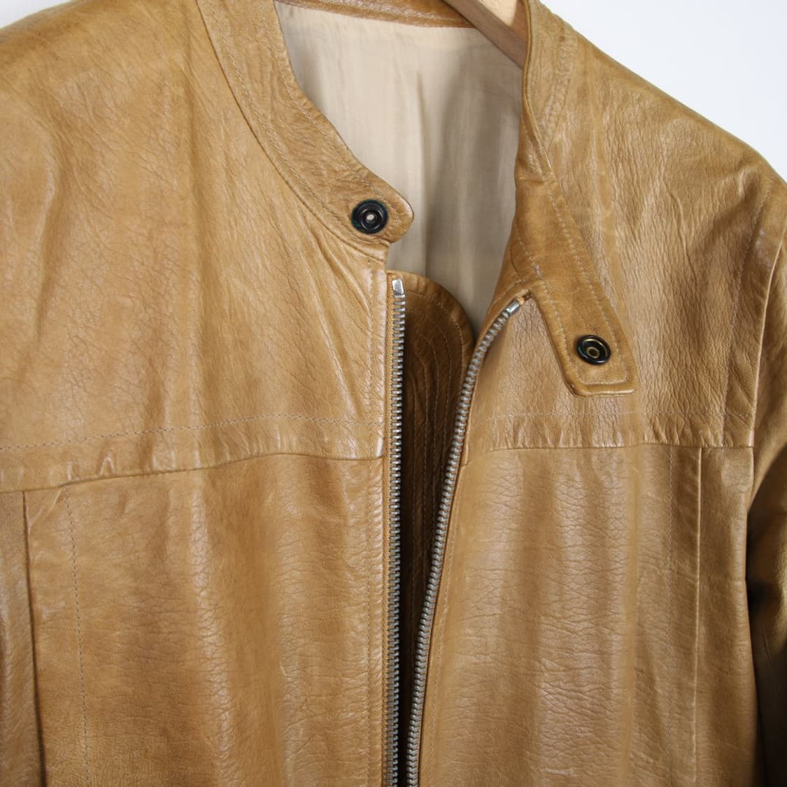 L / Rick Owens 릭오웬스 카멜 가죽 레더 자켓 상품이미지7