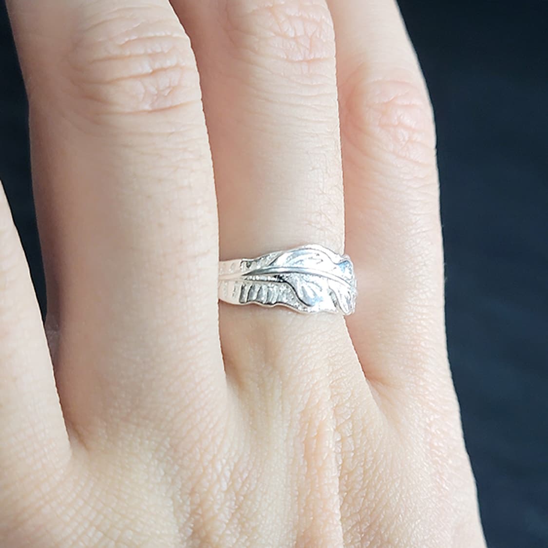 Vineton 실버 남자 엔틱 빈티지 명품 고대 숲 잎 반지 상품이미지6