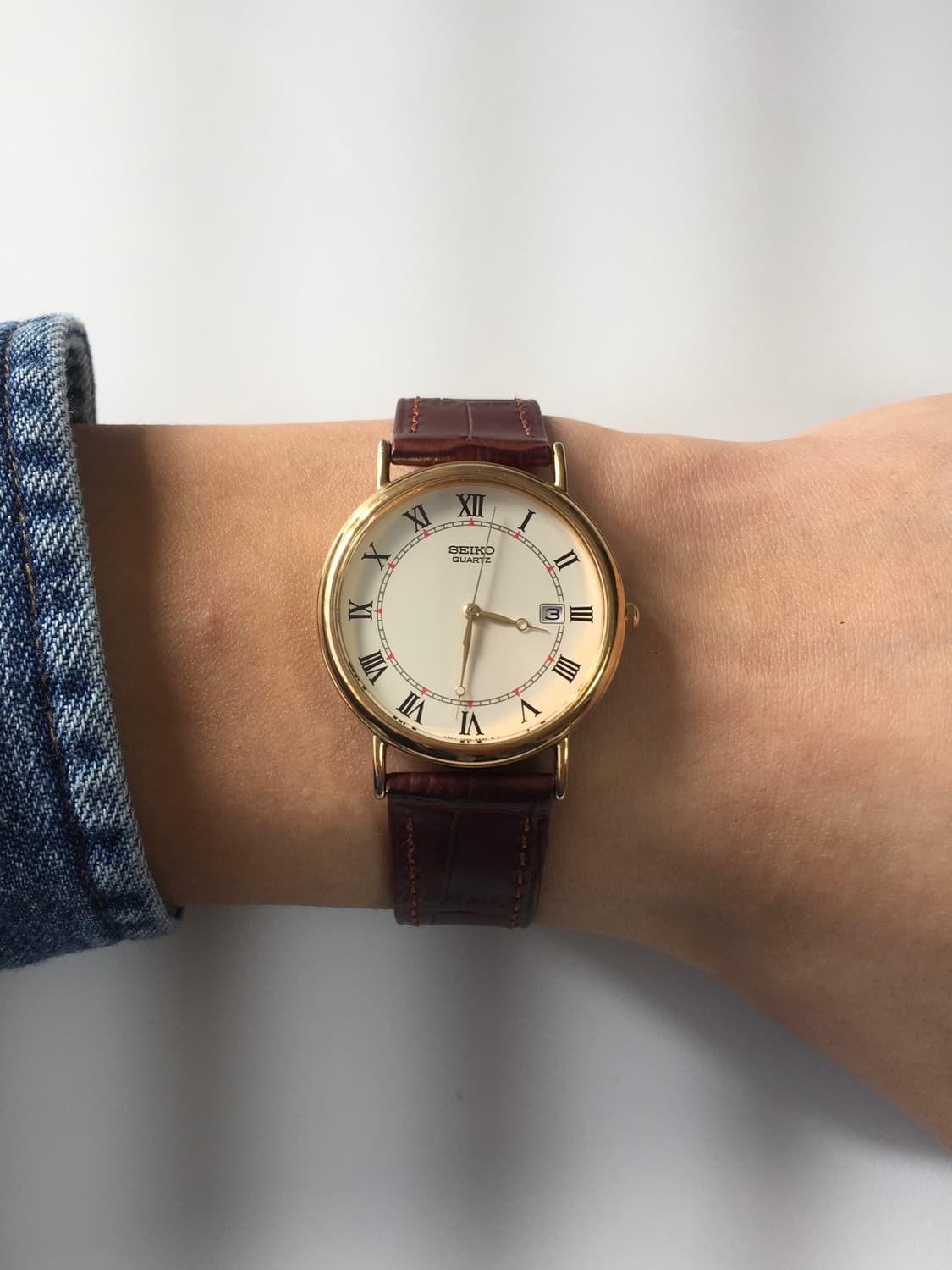 90s seiko roman index gold quartz 상품이미지1