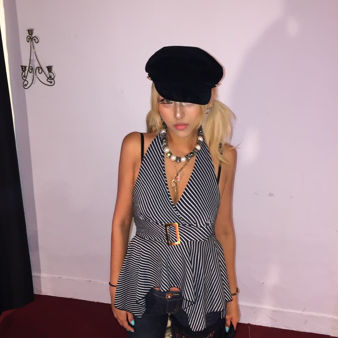 WINK WINK 버클 홀터 갸루 탑 상품이미지5