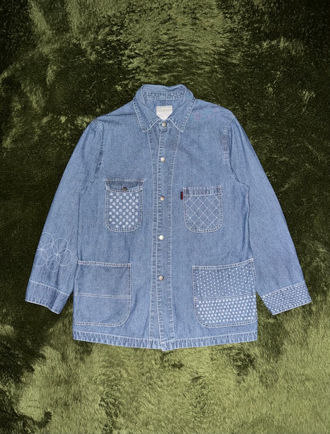 [L] 그라미치 재패니즈 보로 사시코 데님 커버올 자켓 상품이미지1