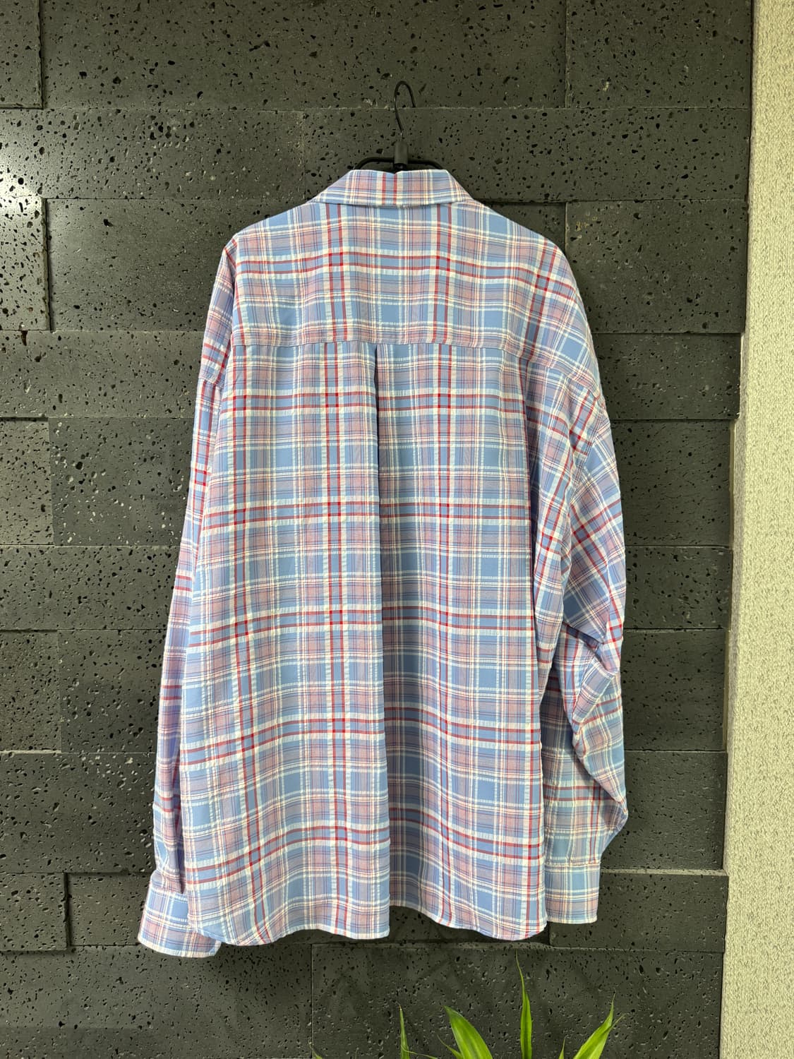 dnsr 오버사이즈 체크셔츠 핑크블루 상품이미지2