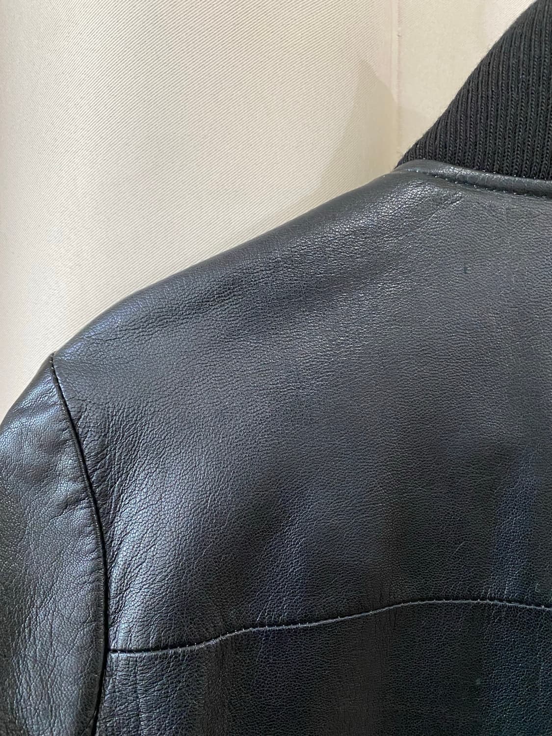 vtg high neck leather jacket 상품이미지4