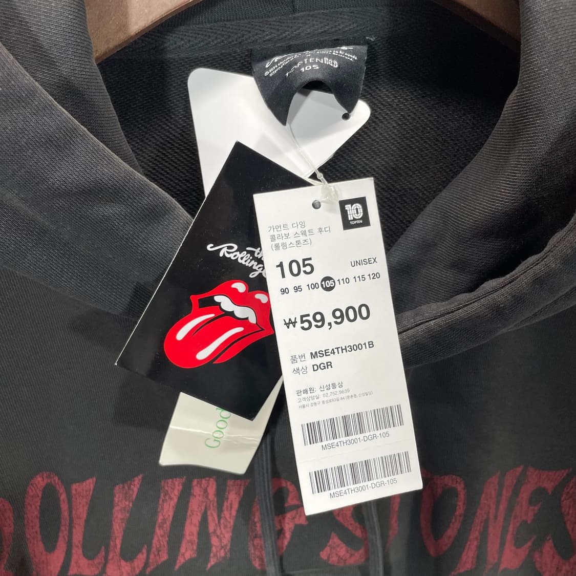 롤링스톤즈 x 탑텐 콜라보 후드티 상품이미지3
