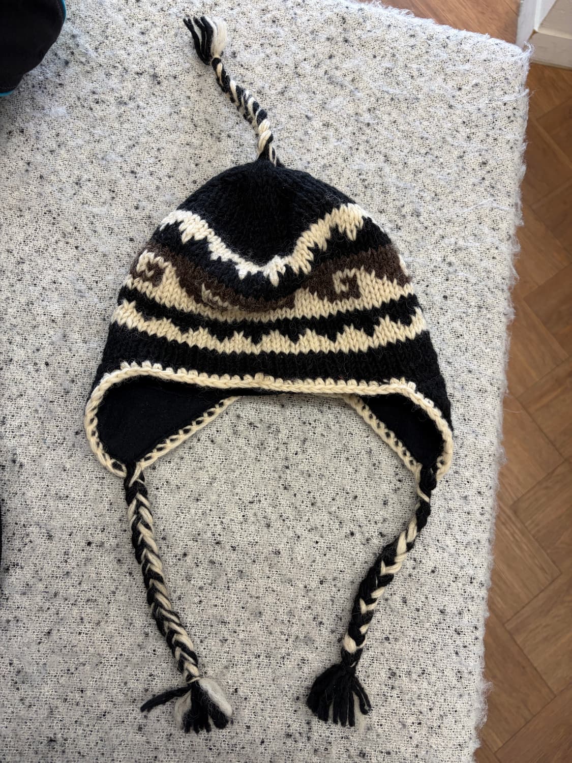 N169. 울100 빈티지 네팔 뜨개비니 상품이미지1