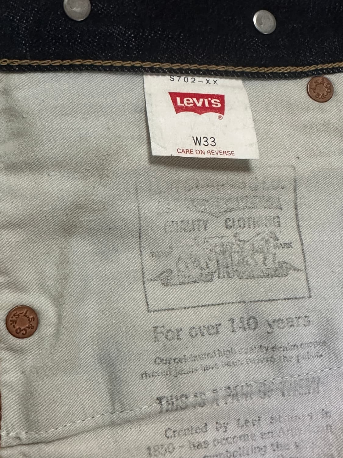 [초희귀/컬렉터피스] LVC 일본판 S702-XX 'No-Tab' 리지드 상품이미지9