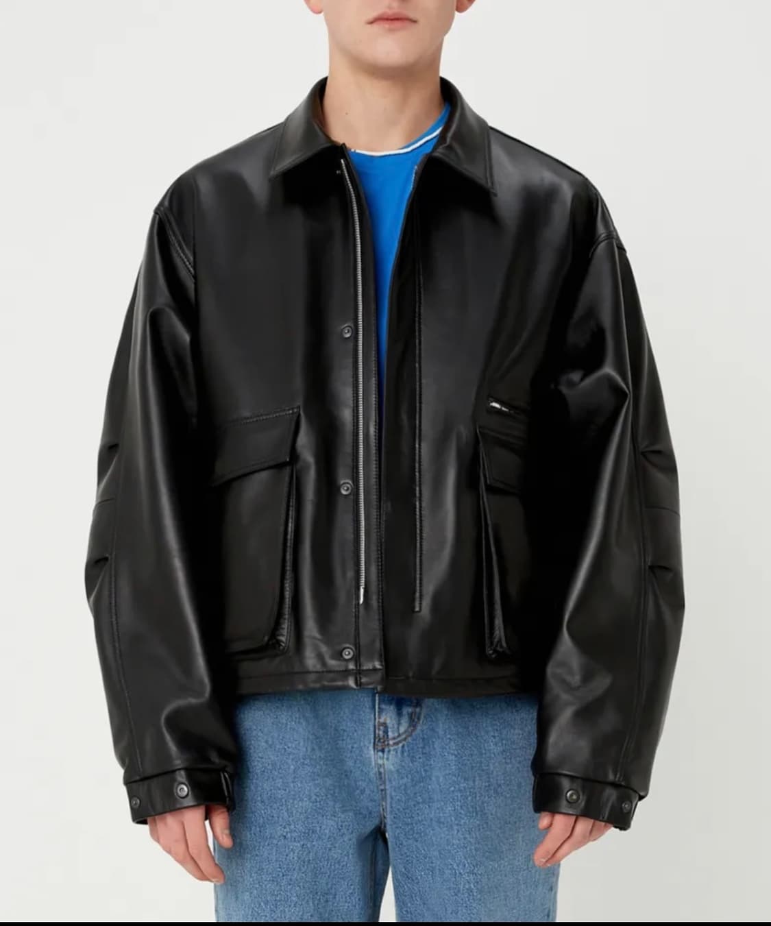 도프제이슨 오버핏 램스킨 블루종 자켓 상품이미지1