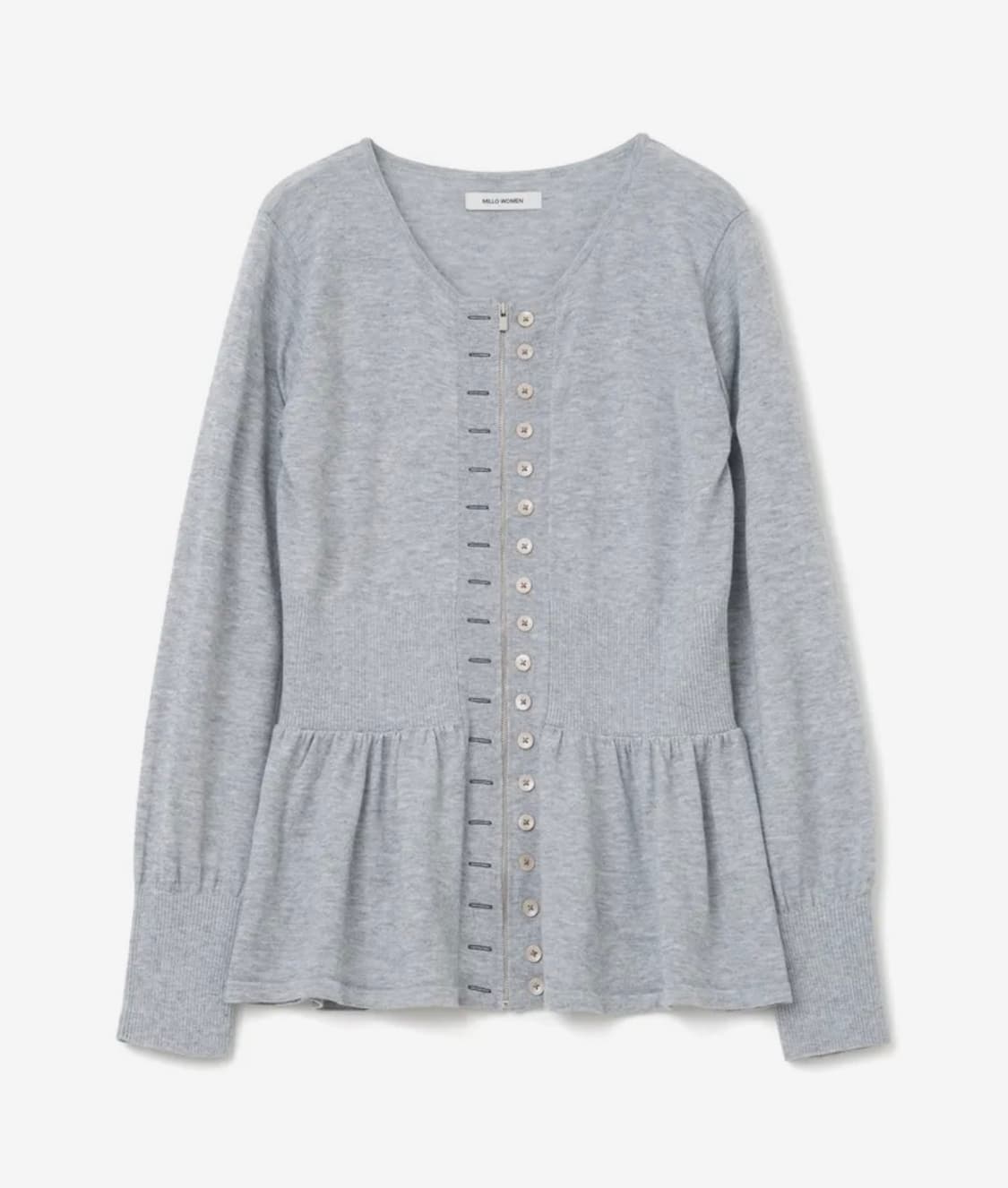 밀로우먼 Fake Button Zip-Up Cardigan Gray 상품이미지1
