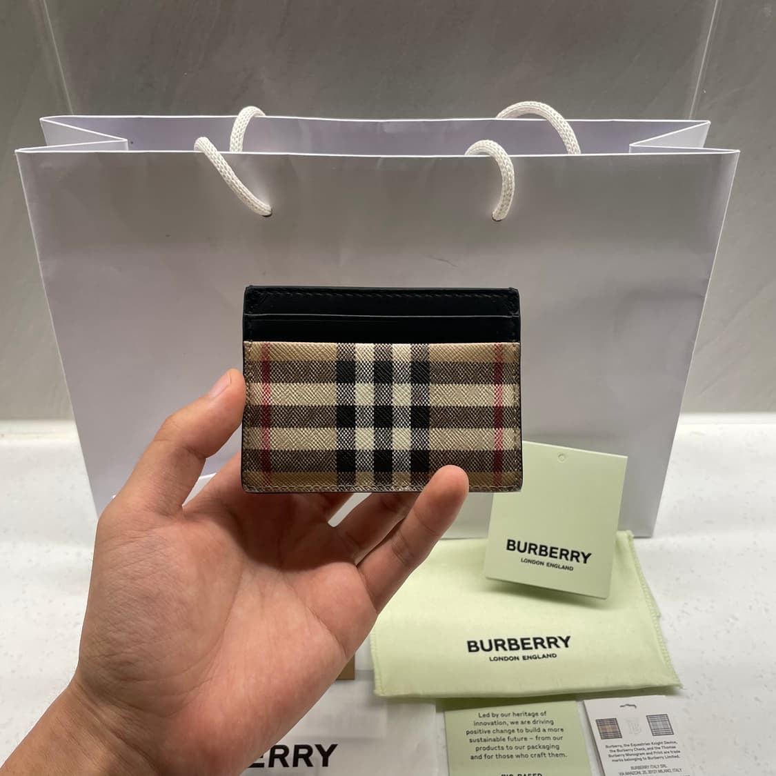 [정품] 버버리 체크 카드지갑 베이지 상품이미지2