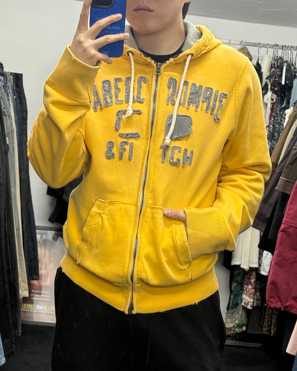 아베크롬비 옐로우 노랑색 스웻 후드 집업 빈티지 y2k 양홍원 M 95 상품이미지1