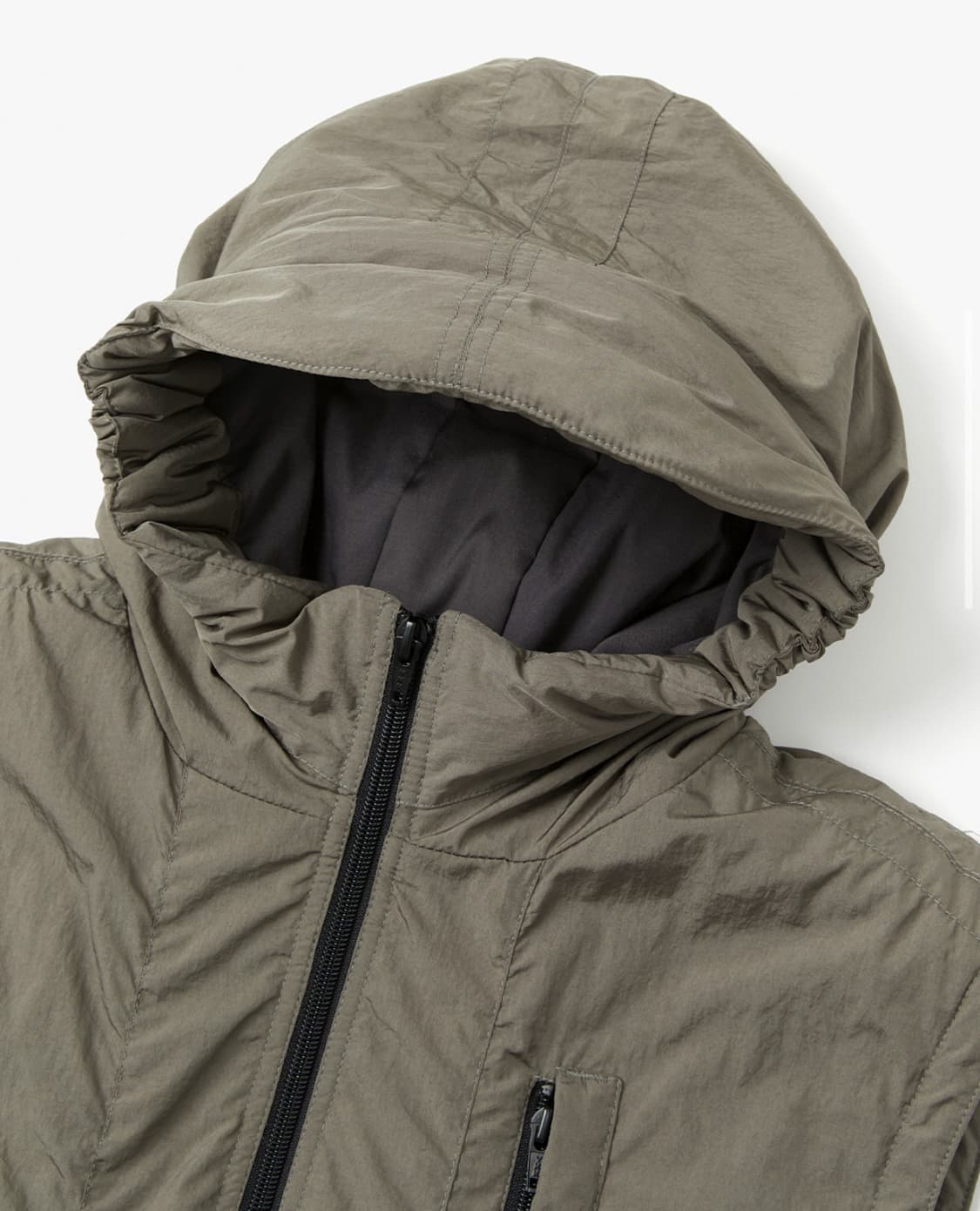 [새상품]르마드 패디드 후드 베스트 그레이 상품이미지4